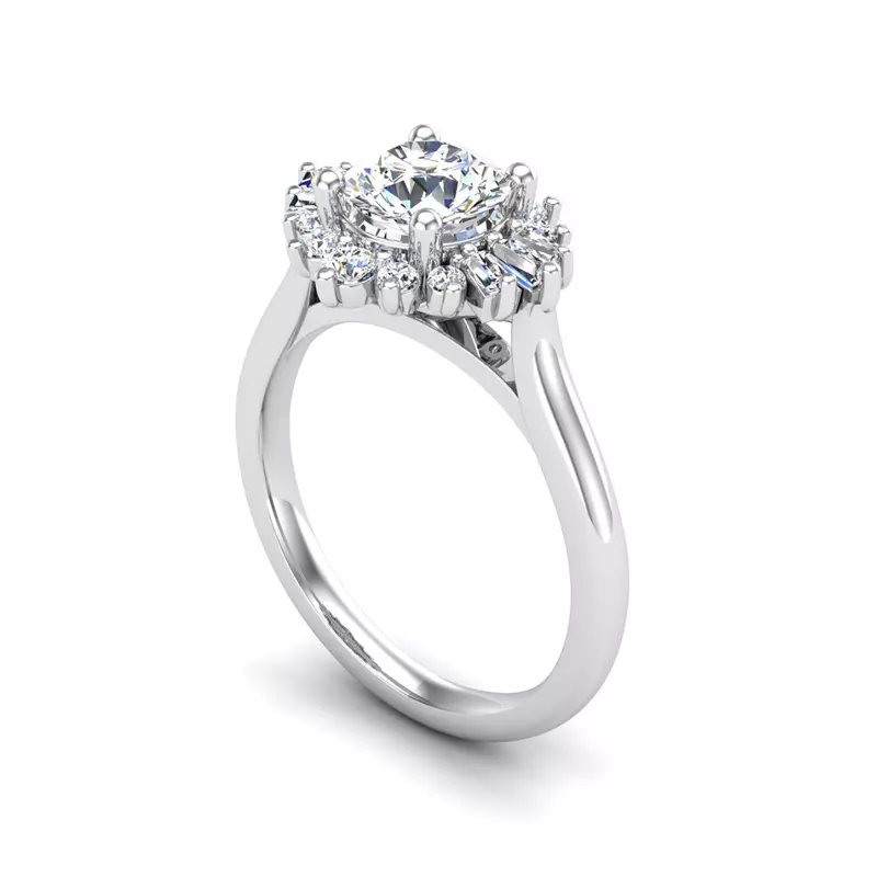 18K White Gold Jayla Ballerina Halo Engagement Ring