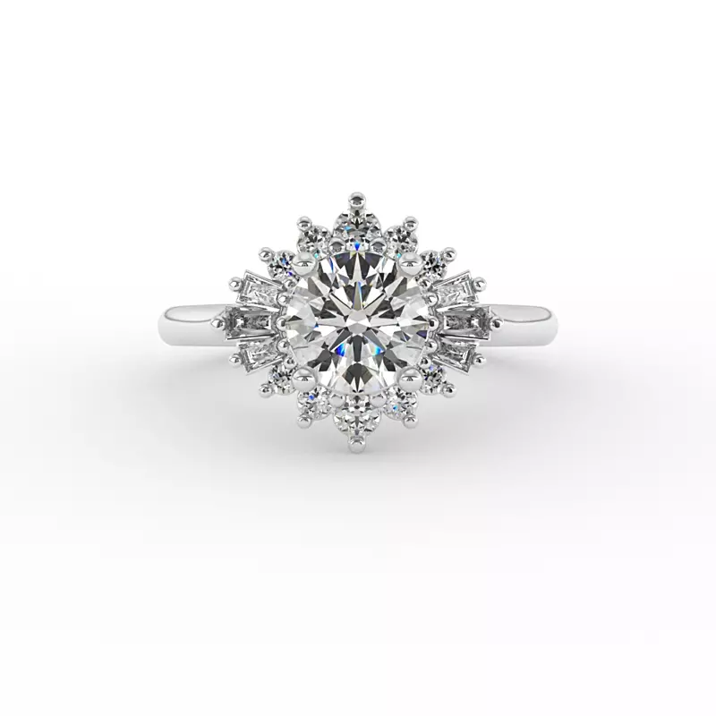 18K White Gold Jayla Ballerina Halo Engagement Ring
