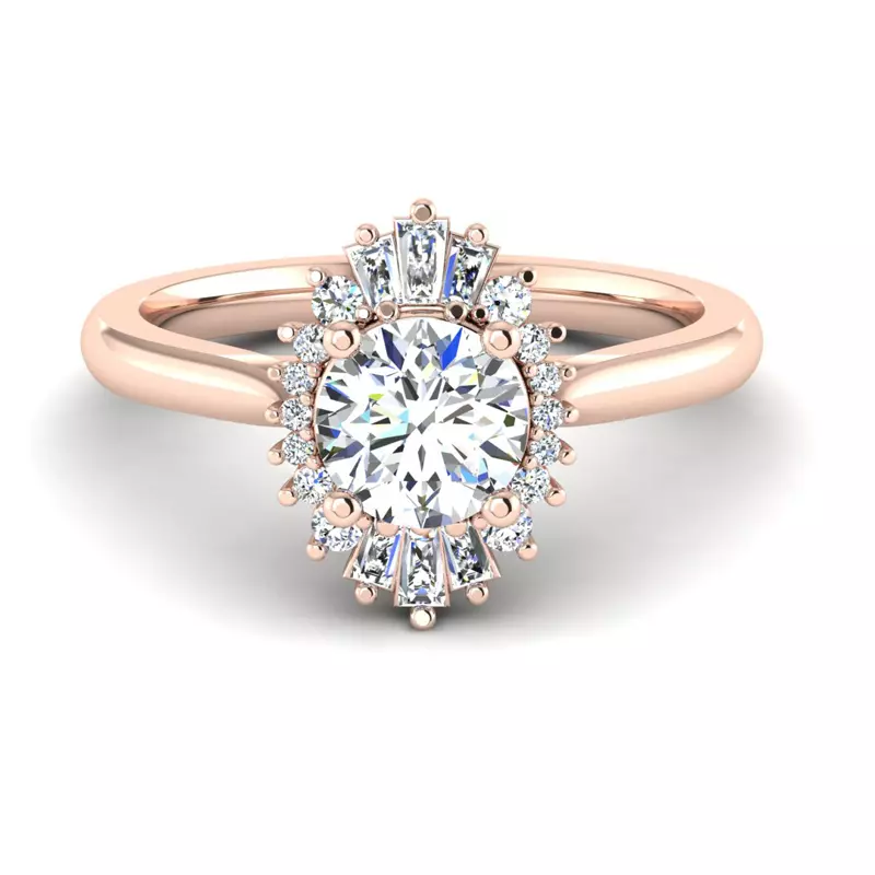 Kaia Ballerina Halo Engagement Ring