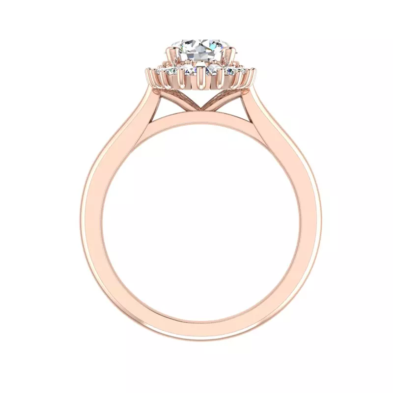 14K Rose Gold Kaia Ballerina Halo Engagement Ring