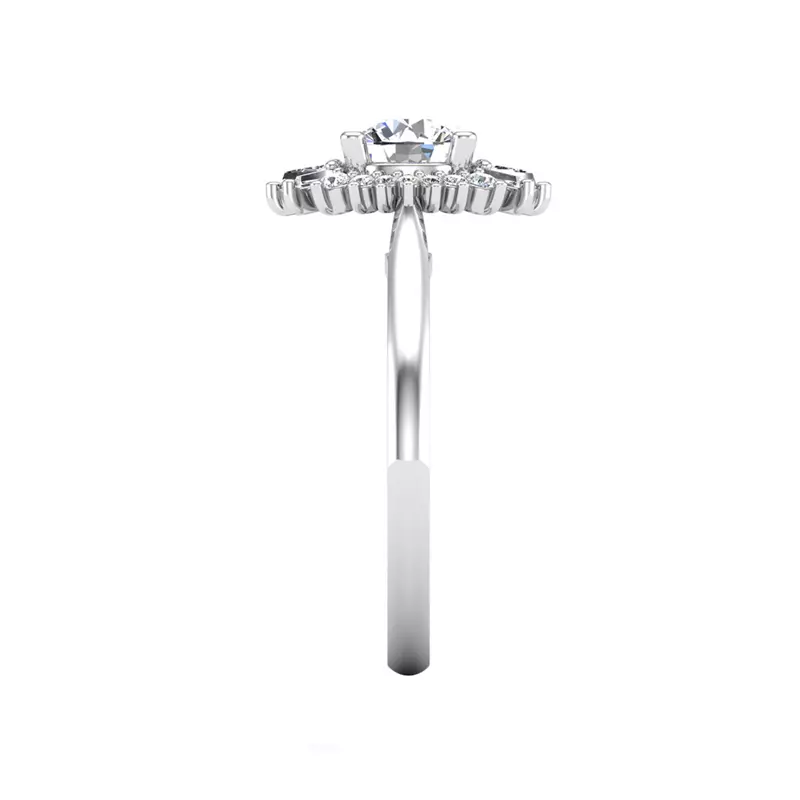 14K White Gold Kaia Ballerina Halo Engagement Ring