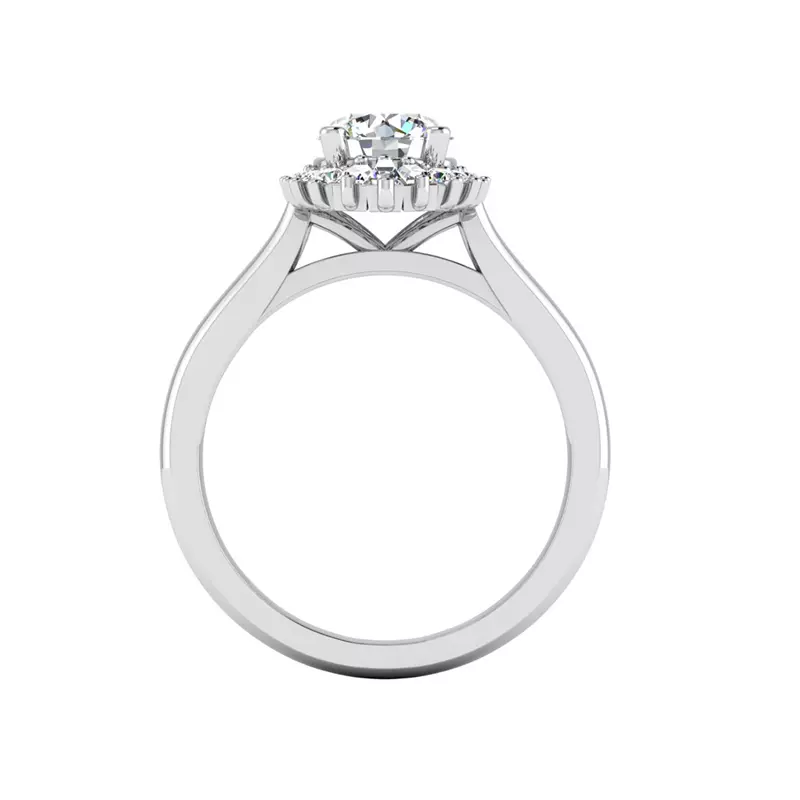 14K White Gold Kaia Ballerina Halo Engagement Ring
