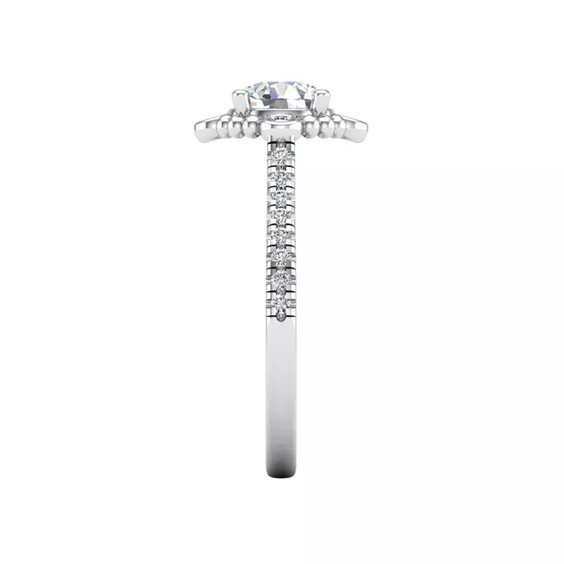 Platinum Thea Bubble Halo Engagement Ring