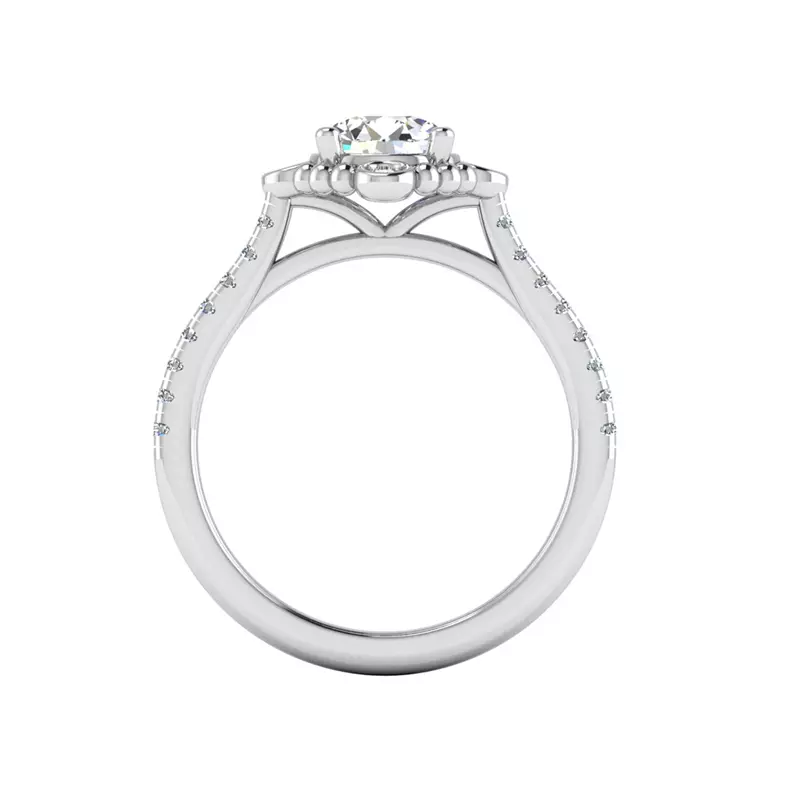 Platinum Thea Bubble Halo Engagement Ring