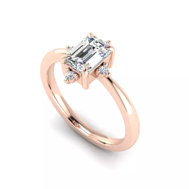 14K Rose Gold Adriana Halo Engagement Ring