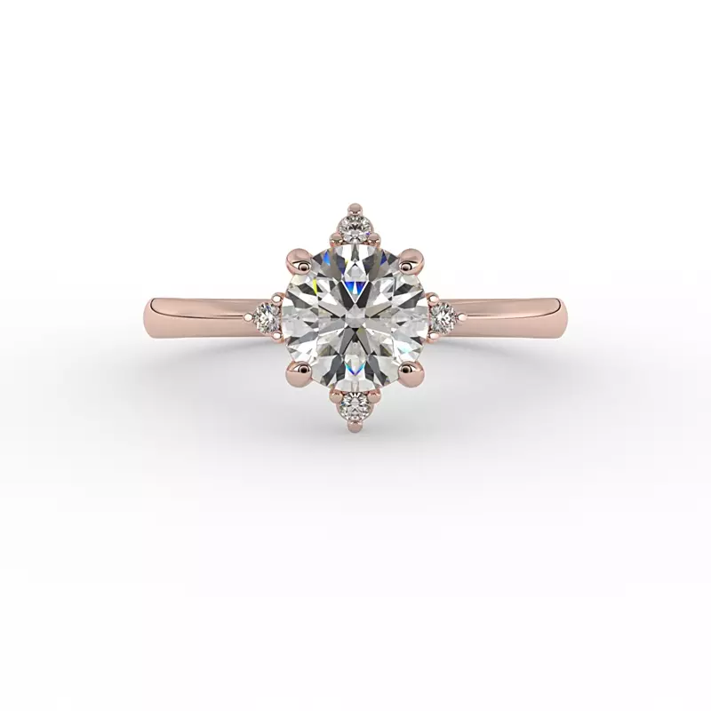 14K Rose Gold Adriana Halo Engagement Ring
