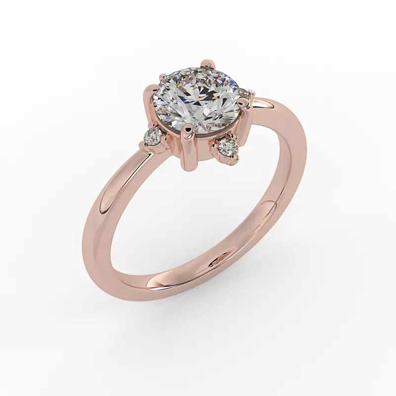14K Rose Gold Adriana Halo Engagement Ring