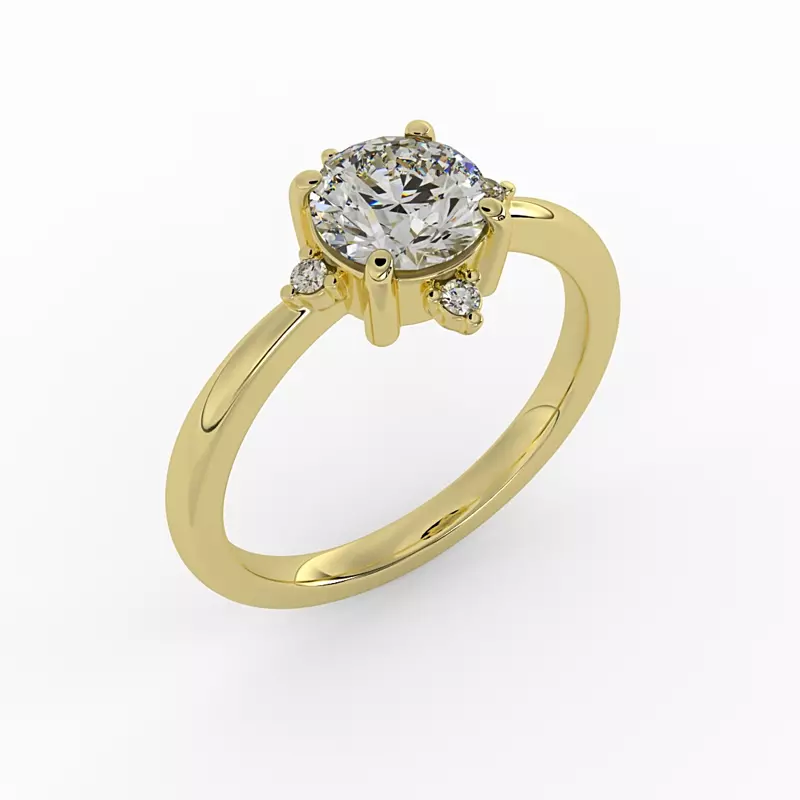 14K Yellow Gold Adriana Halo Engagement Ring