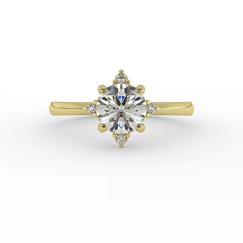 18K Yellow Gold Adriana Halo Engagement Ring