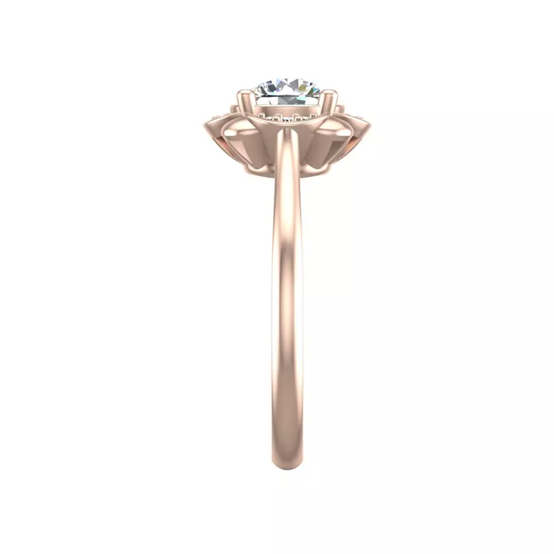 14K Rose Gold Mariah Halo Engagement Ring