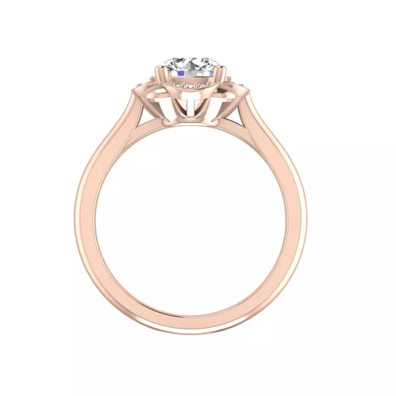 14K Rose Gold Mariah Halo Engagement Ring
