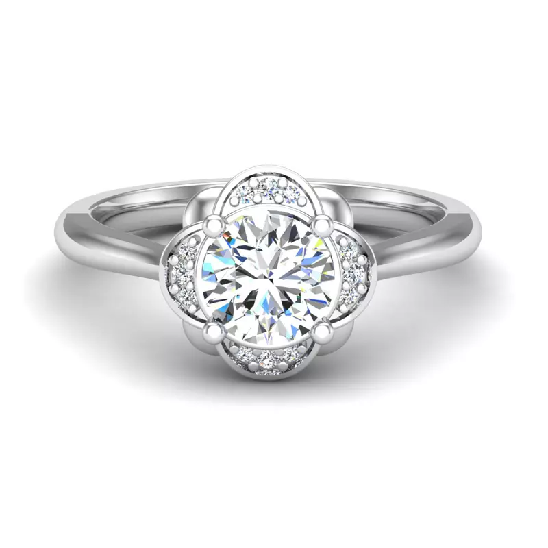 18K White Gold Mariah Halo Engagement Ring