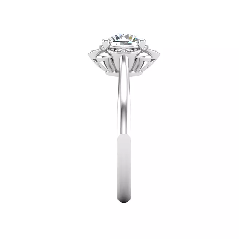 18K White Gold Mariah Halo Engagement Ring
