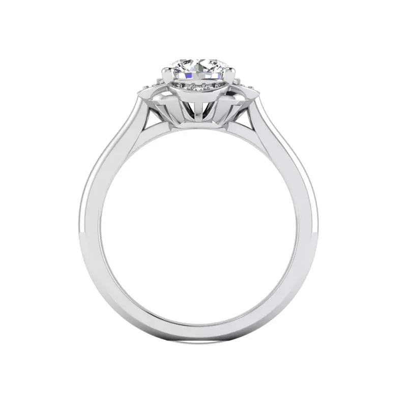 18K White Gold Mariah Halo Engagement Ring