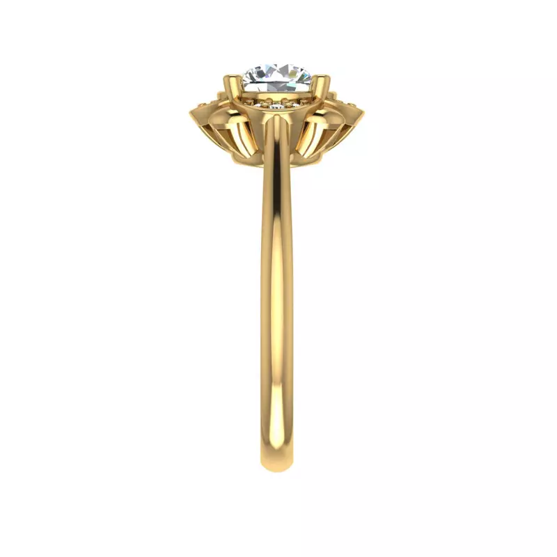 18K Yellow Gold Mariah Halo Engagement Ring