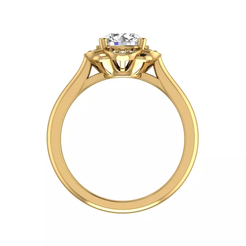 18K Yellow Gold Mariah Halo Engagement Ring