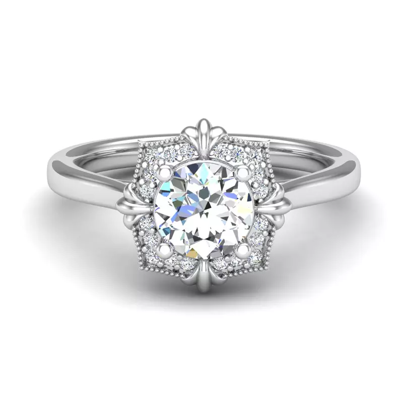 18K White Gold Kiara Halo Engagement Ring