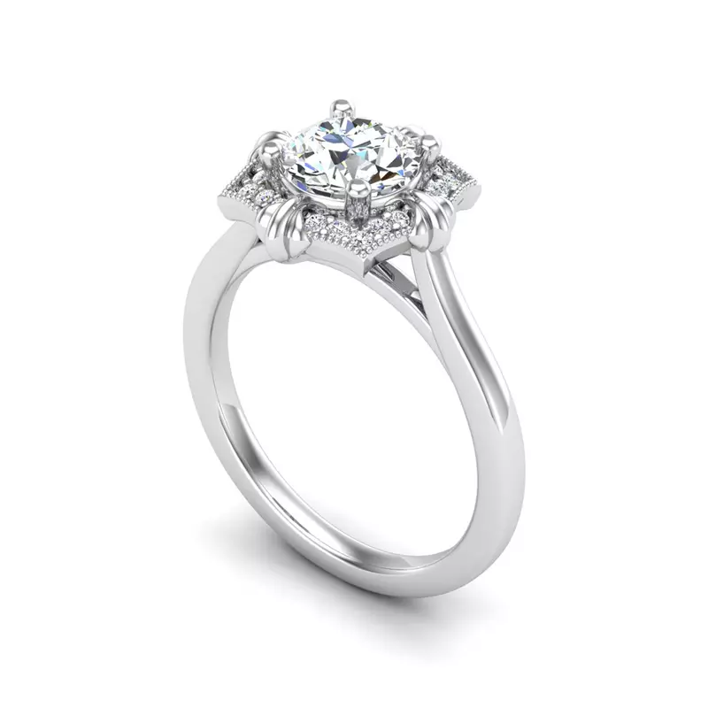 18K White Gold Kiara Halo Engagement Ring