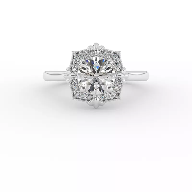 18K White Gold Kiara Halo Engagement Ring