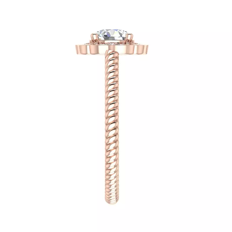 14K Rose Gold Alexis Halo Engagement Ring