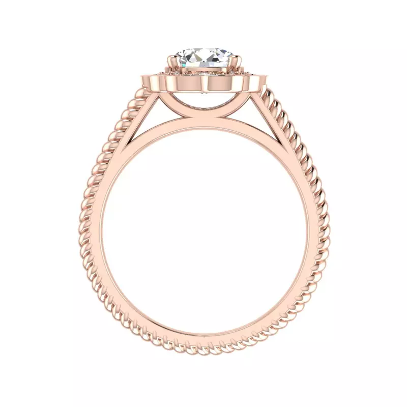 14K Rose Gold Alexis Halo Engagement Ring