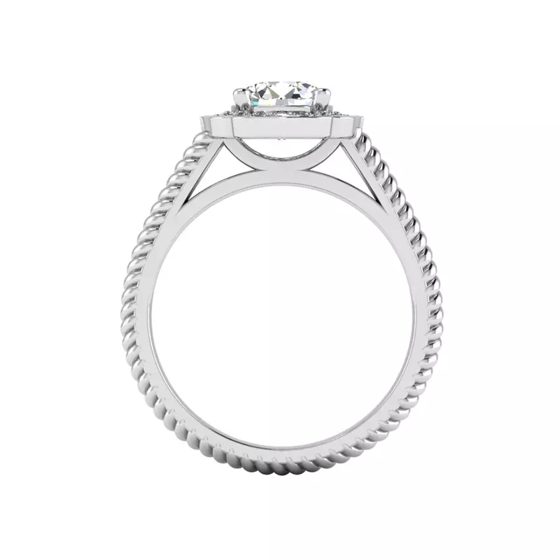 18K White Gold Alexis Halo Engagement Ring