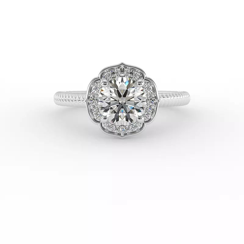 18K White Gold Alexis Halo Engagement Ring