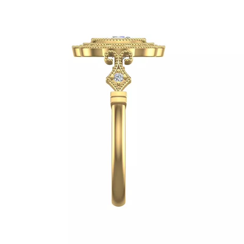 18K Yellow Gold Haven Halo Engagement Ring