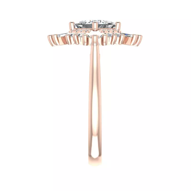 14K Rose Gold Delaney Ballerina Style Halo Engagement Ring