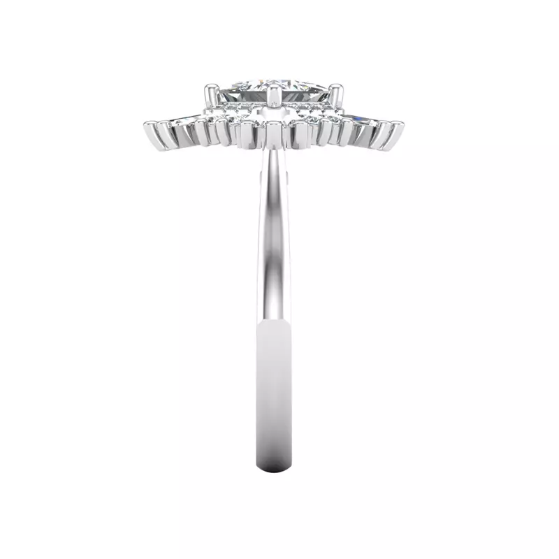 14K White Gold Delaney Ballerina Style Halo Engagement Ring