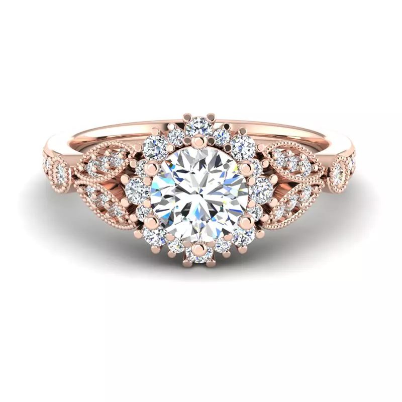 14K Rose Gold Gracelynn Halo Engagement Ring