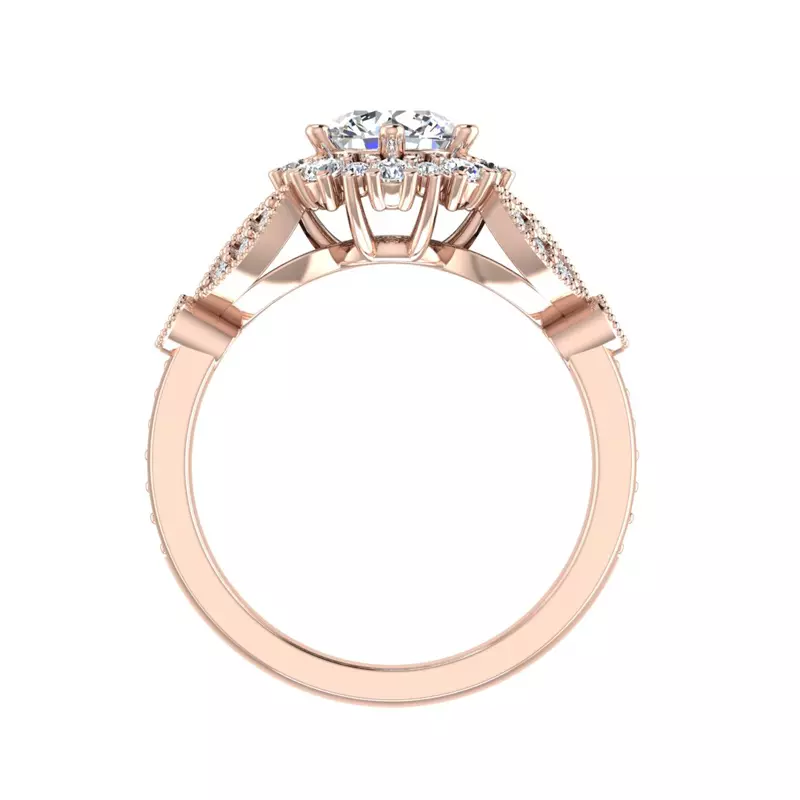 14K Rose Gold Gracelynn Halo Engagement Ring