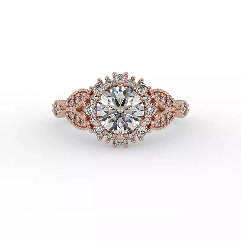 14K Rose Gold Gracelynn Halo Engagement Ring