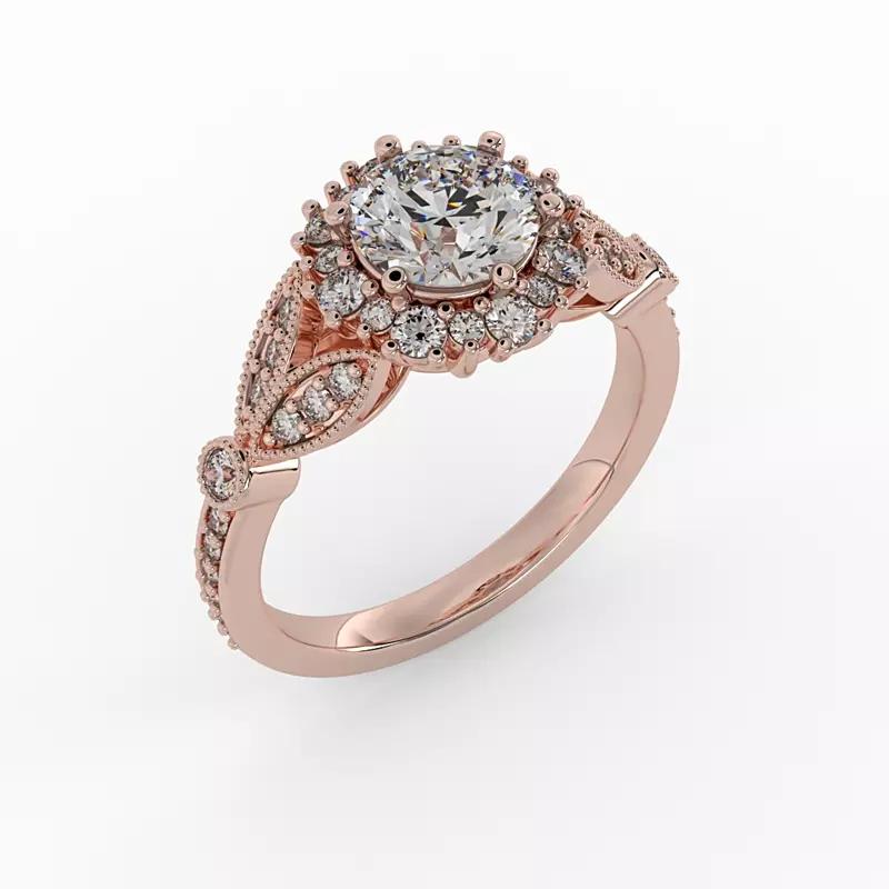 14K Rose Gold Gracelynn Halo Engagement Ring