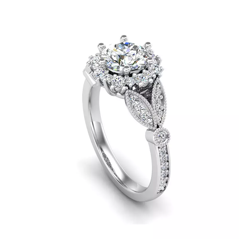 14K White Gold Gracelynn Halo Engagement Ring