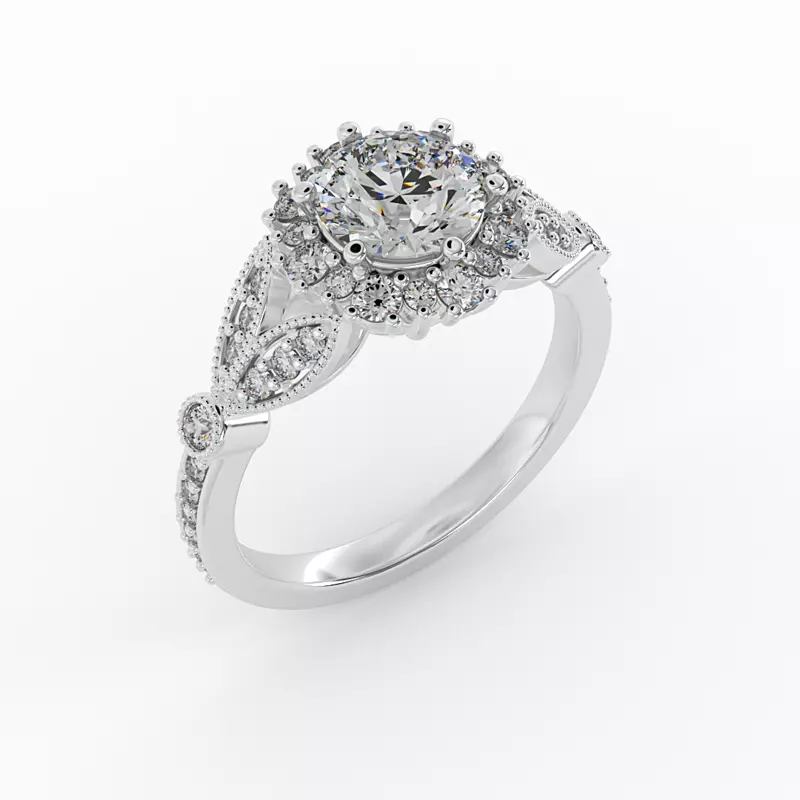 14K White Gold Gracelynn Halo Engagement Ring