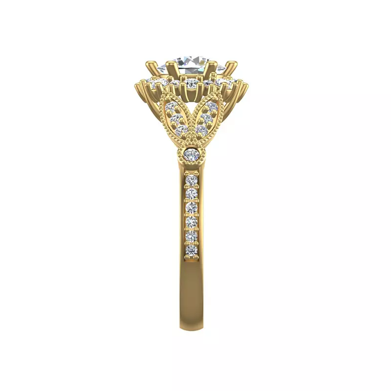 14K Yellow Gold Gracelynn Halo Engagement Ring