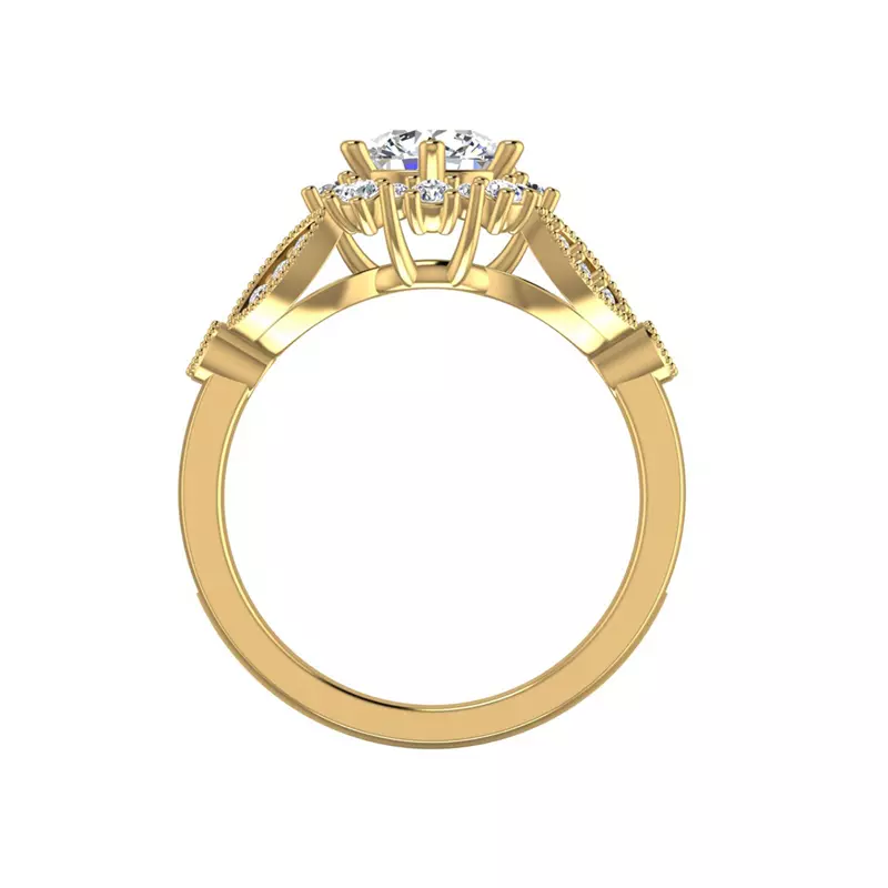 14K Yellow Gold Gracelynn Halo Engagement Ring