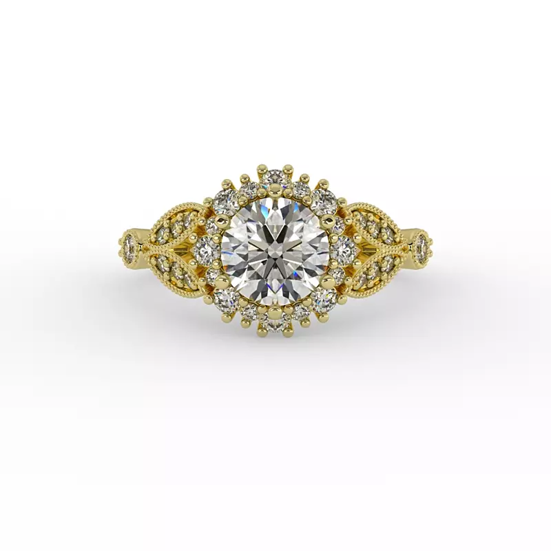 14K Yellow Gold Gracelynn Halo Engagement Ring