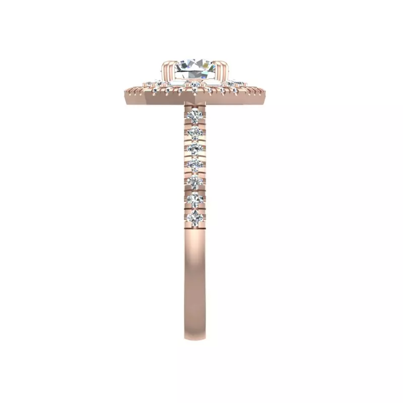 14K Rose Gold Kendall Halo Engagement Ring