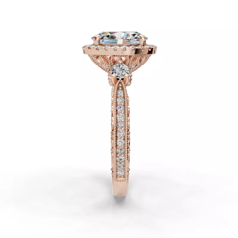 14K Rose Gold Winter Halo Engagement Ring