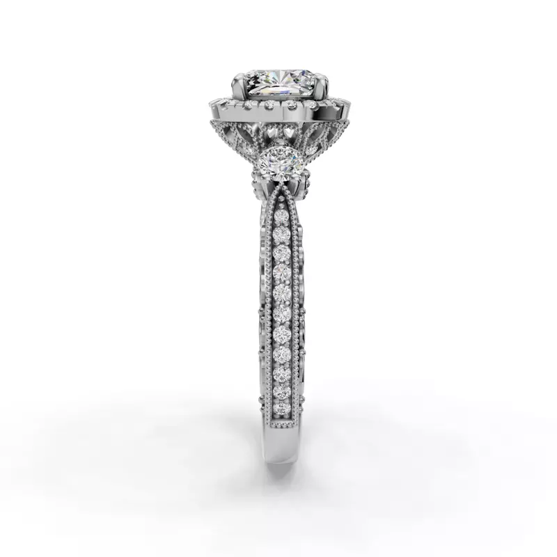 14K White Gold Winter Halo Engagement Ring