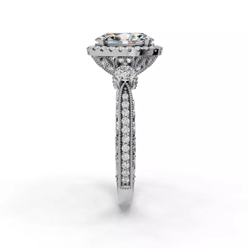 14K White Gold Winter Halo Engagement Ring