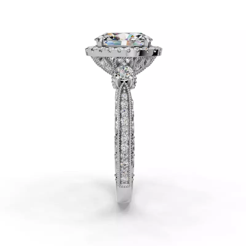 14K White Gold Winter Halo Engagement Ring