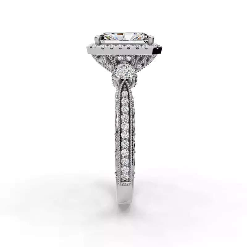 14K White Gold Winter Halo Engagement Ring