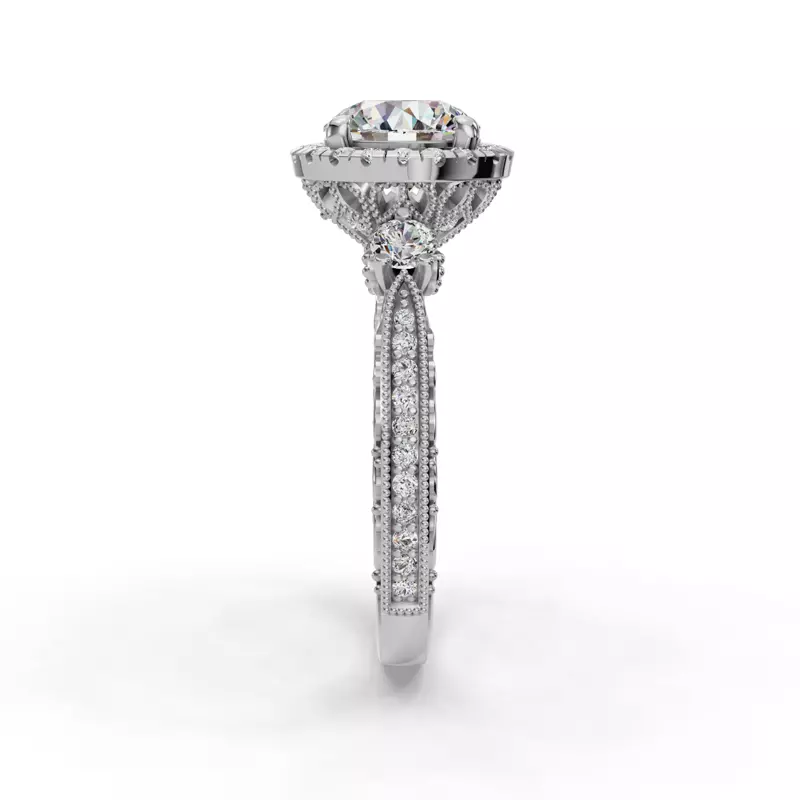 18K White Gold Winter Halo Engagement Ring