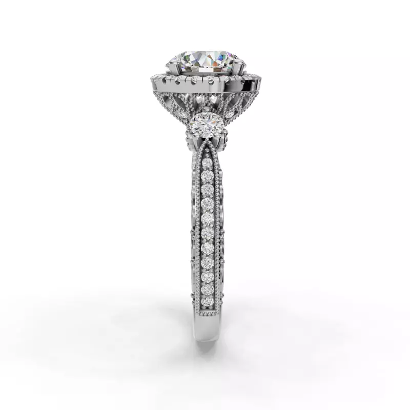 Platinum Winter Halo Engagement Ring