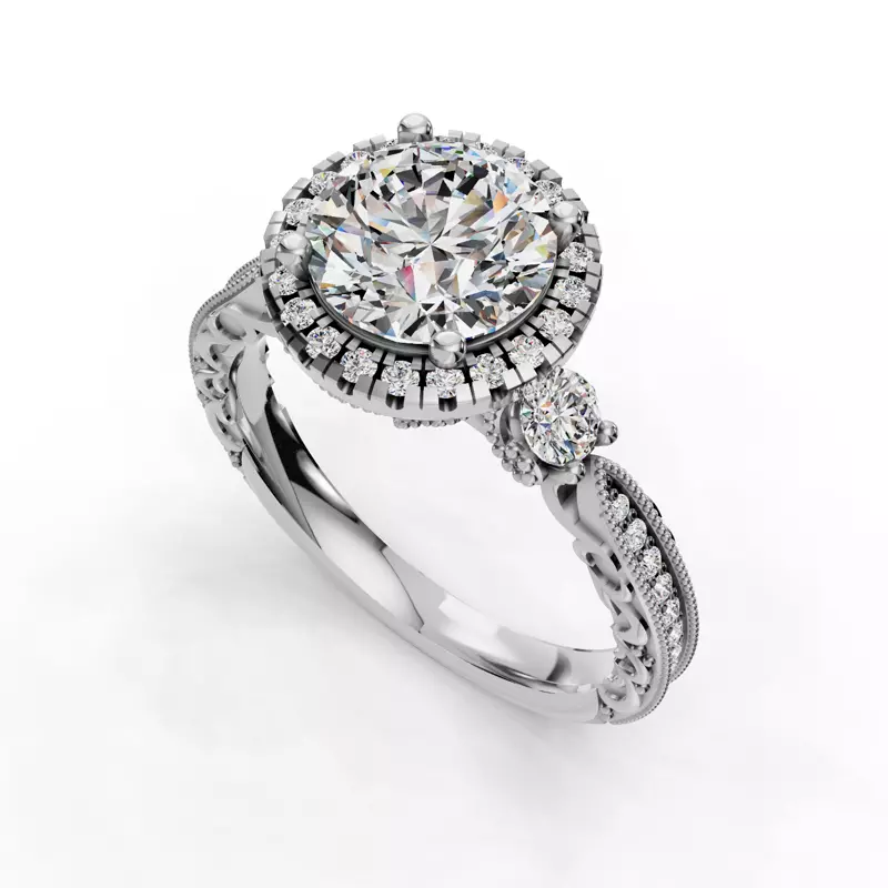 Platinum Winter Halo Engagement Ring