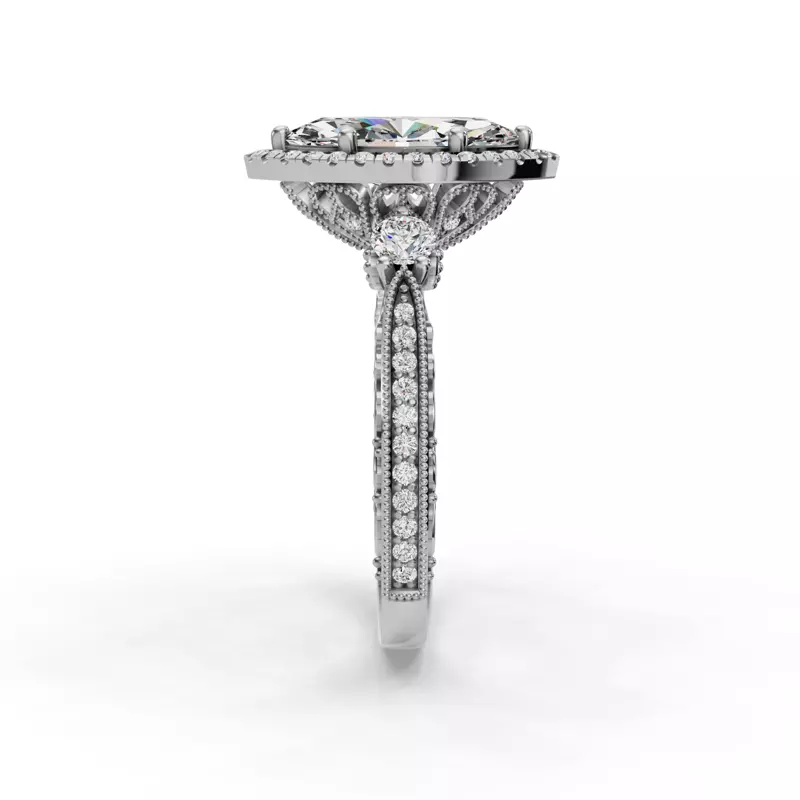 Platinum Winter Halo Engagement Ring