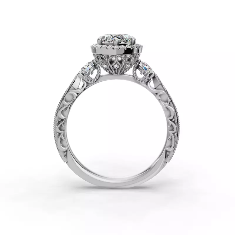 Platinum Winter Halo Engagement Ring
